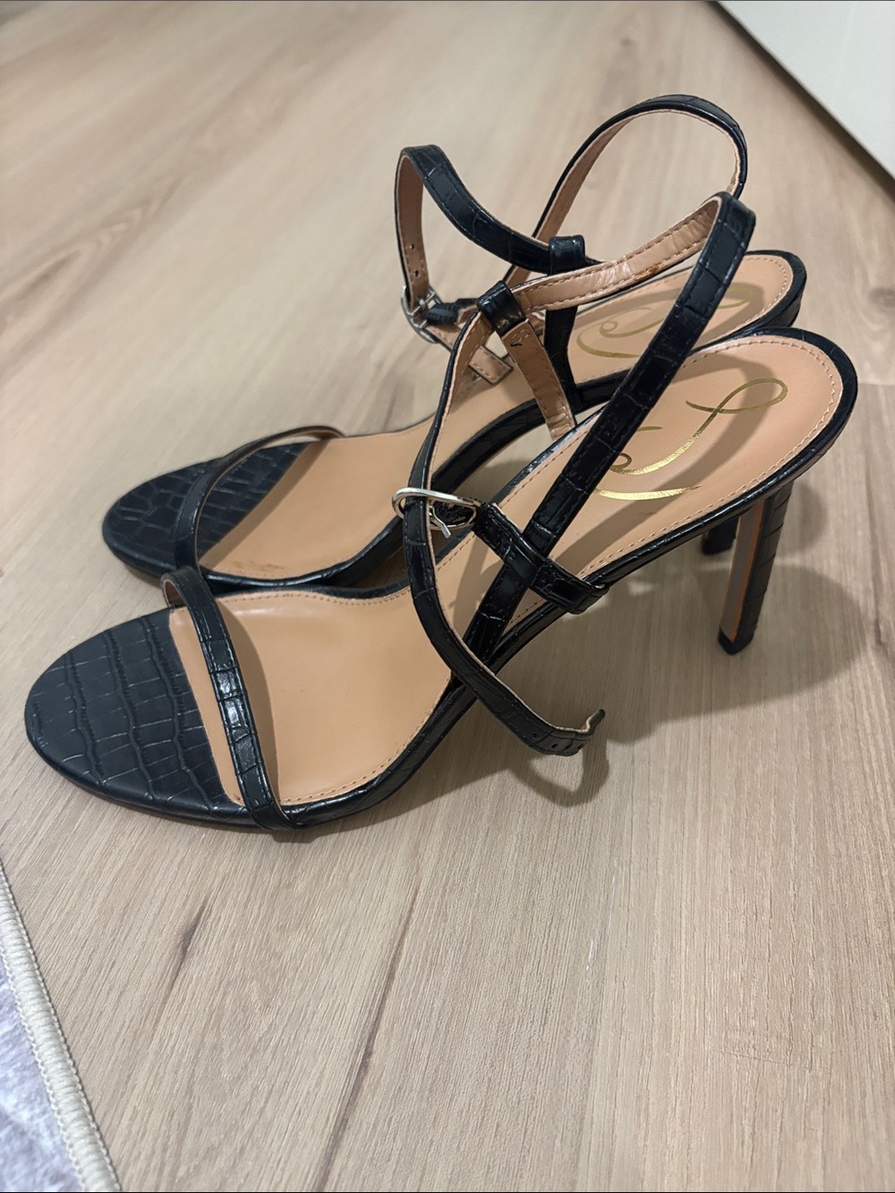 Sam Edelman Doran Black Strappy Heel Sandals Size 9
